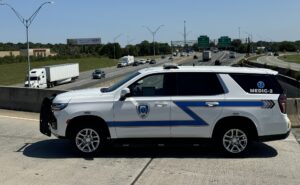 Parked EMS vehicle
